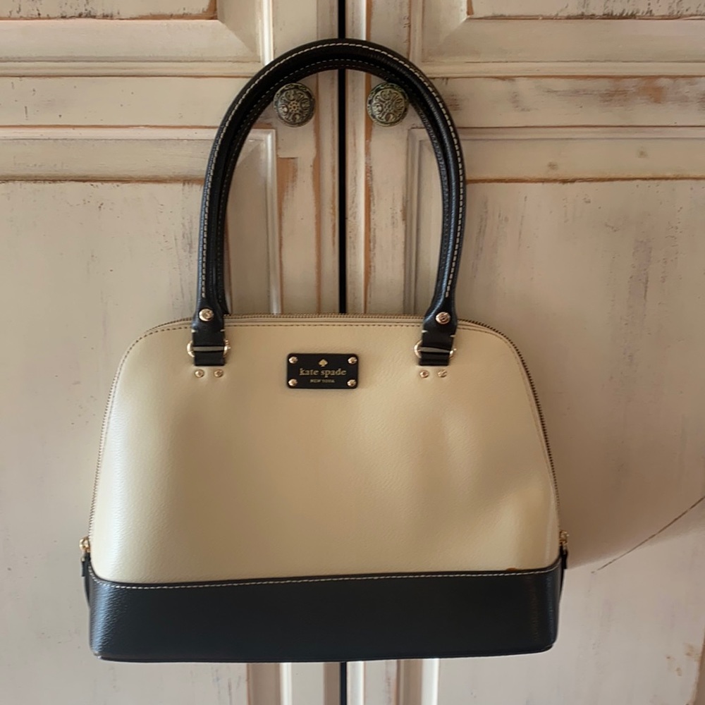 Kate Spade two tone medium leather satchel